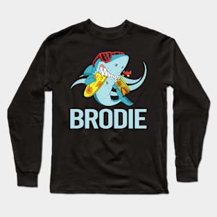 Funny Shark - Brodie Name Long Sleeve T-Shirt